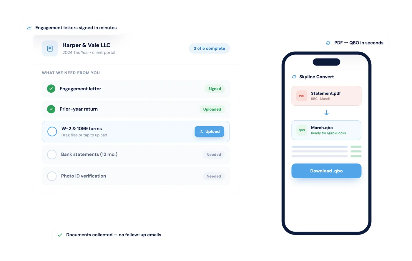 Skyline client portal for accountants