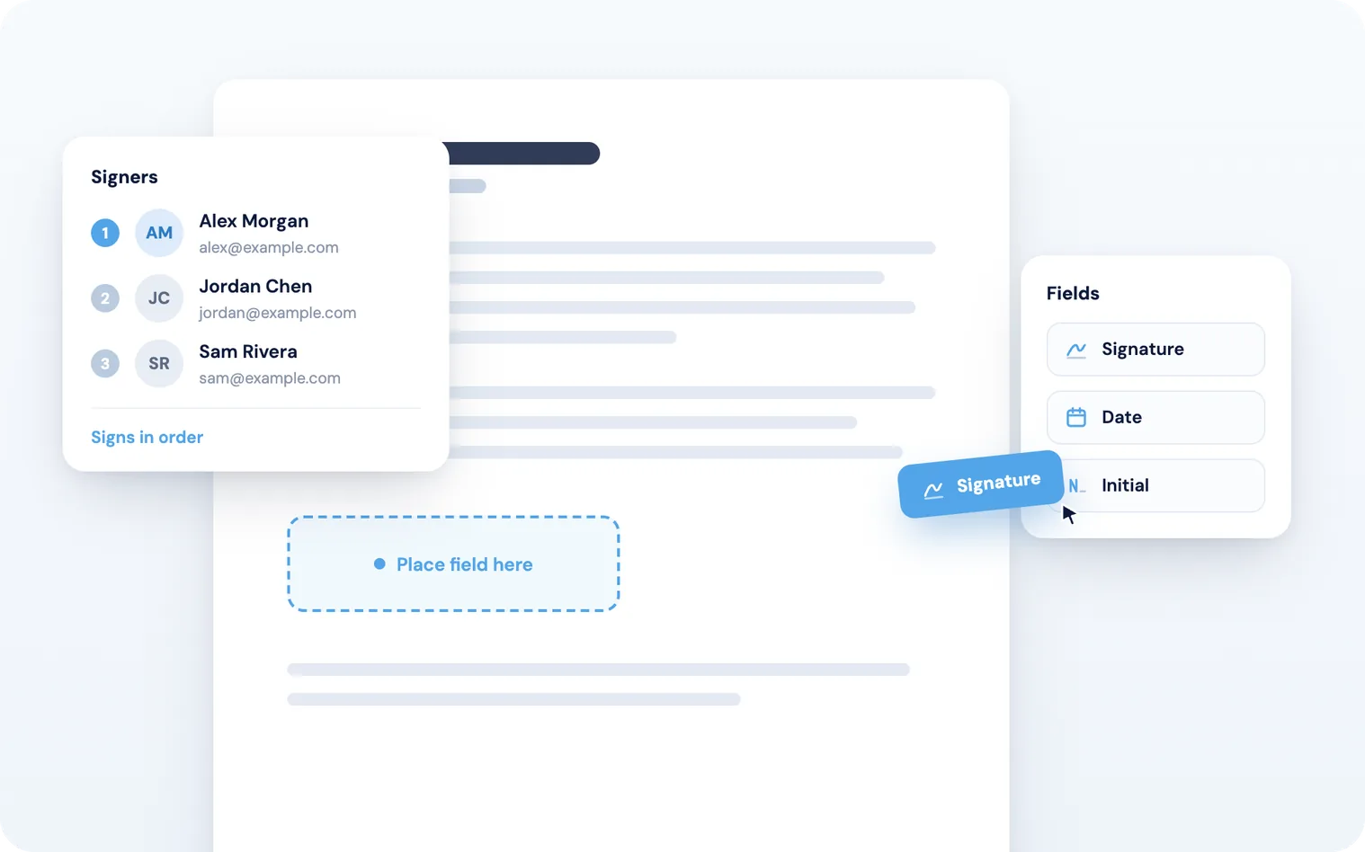 Set up document